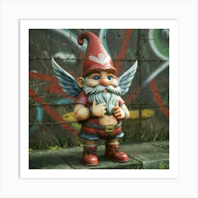 Cupid Gnome Love 1 Art Print