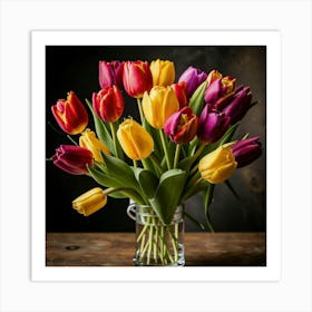 Colorful Tulips Art Print