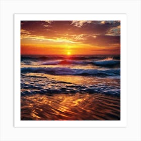 Sunset On The Beach 544 Art Print