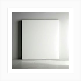 Mock Up Blank Canvas White Pristine Pure Wall Mounted Empty Unmarked Minimalist Space P (7) Art Print