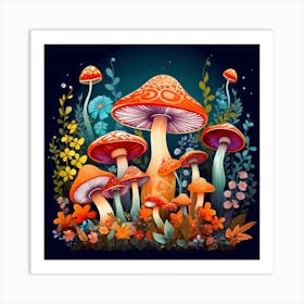 Mushroom Garden 6 Art Print