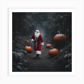 Santa Claus In The Forest Art Print