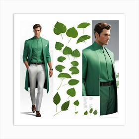 Portrait Of A Man In A Green Suit Art Print