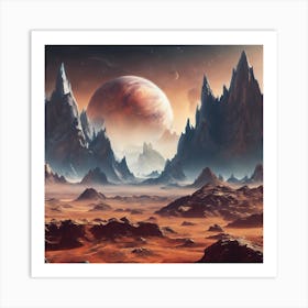 591757 Mountain Range On A Planet In Space Xl 1024 V1 0 Art Print