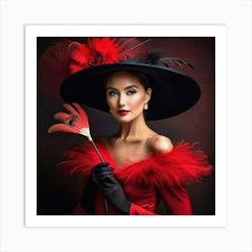 Victorian Woman In A Hat Art Print