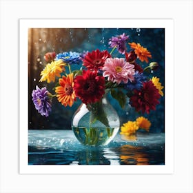 Flowers In Water 2 Art Print