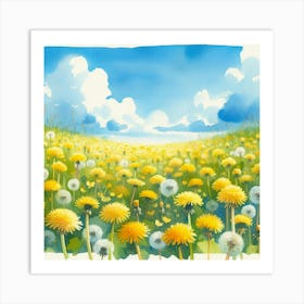 Watercolor Dandelions 1 Art Print