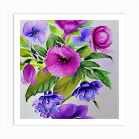 Watercolor Flowers 8 Art Print