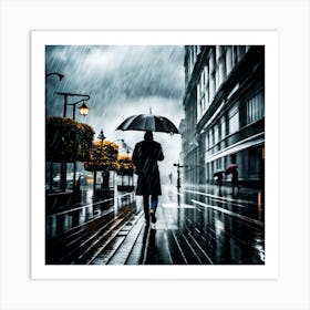 Rainy Day In The City Art Print