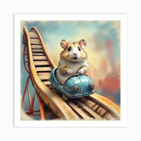 Hamster On Roller Coaster 1 Art Print