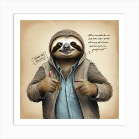 Sloth 68 Art Print