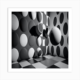 Black And White Polka Dots Art Print