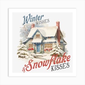 Winter Wonders Snowflake Kisses Art Print