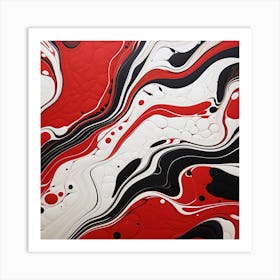 Red And Black Swirls Art Print