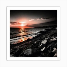 Sunset At The Beach 499 Art Print