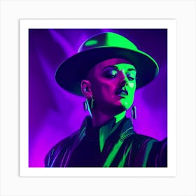 Boy George On Stage in Neon Art Print