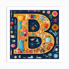 Graphic Illustration Of A Letter B Made Out Of A M (1) Art Print