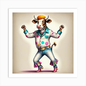 Cow Dancing 3 Art Print