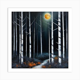 Moonlight In The Woods Art Print