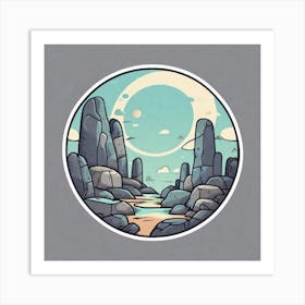 Landscape With Rocks Art Print