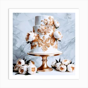 Gold Wedding Cake 2 Art Print