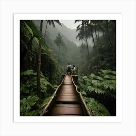 Bridge In The Jungle Art Print