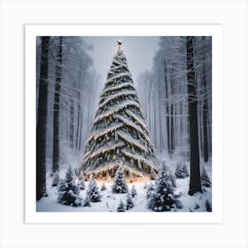 Christmas Tree In The Forest 96 Art Print