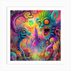 Monsters And Aliens Art Print
