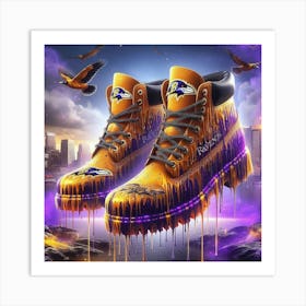 Baltimore Ravens Boots Art Print