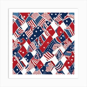 Patriotic Flags Art Print