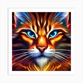 Cat With Blue Eyes 8 Art Print