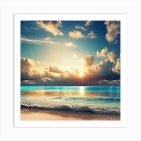 Sunset On The Beach 669 Art Print