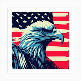 Flag Usa America Eagle Freedom American Art Print