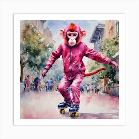 Mr Pink skating Art Print