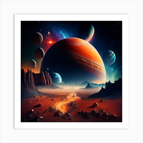 Planets In Space 1 Art Print