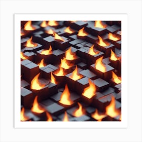 Fire Cubes Art Print