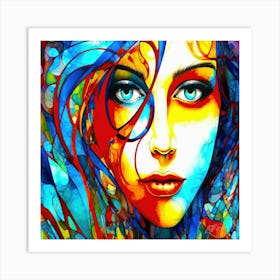 Line Art Face - Abstract Face Art Print