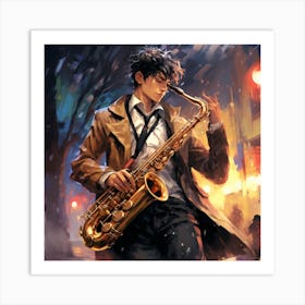 Saxophone Player 1 Art Print