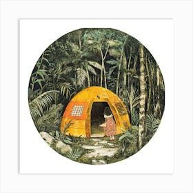 Tent In The Jungle Art Print