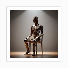 Skeleton Sitting On A Chair 1 Art Print