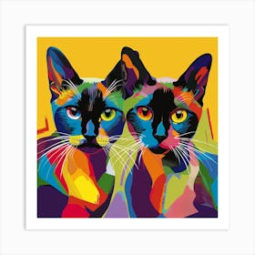 Kisha2849 Burmese Cats Colorful Picasso Style No Negative Space 35591f4a 3447 4cd7 8b51 3b6a3210e036 Art Print