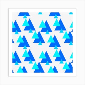 Blue Triangles Art Print