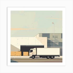 Illustration Of A Truck Art Print