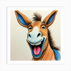 Donkey Drawing 3 Art Print