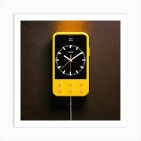 Yellow Clock Art Print