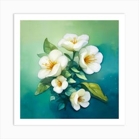 White Flowers Art Print