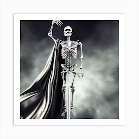 Skeleton With Cape 1 Art Print