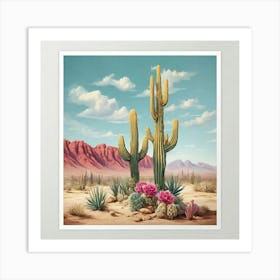 Desert Cactus Print Art Print