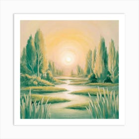 Sunset In The Woods 11 Art Print