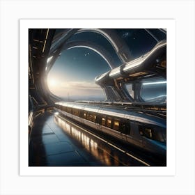 Futuristic Train Station Art Print